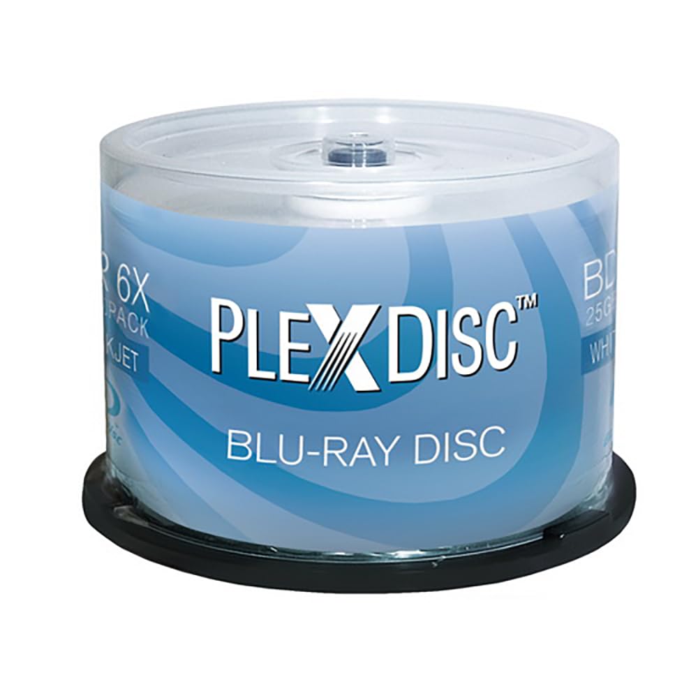 25GB White Inkjet Printable Blank Blu-ray Discs 50-Pack K37523