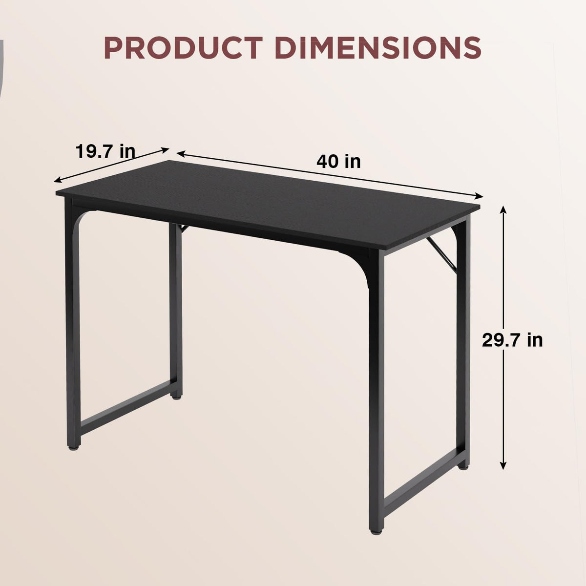 39 Inch Black Computer Desk X6511
