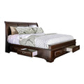 Brown Cherry California King Storage Bed with 4 Drawers M5240