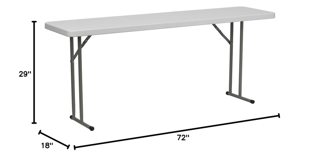 6 Pack 6-Foot Granite White Plastic Folding Training Table P70322