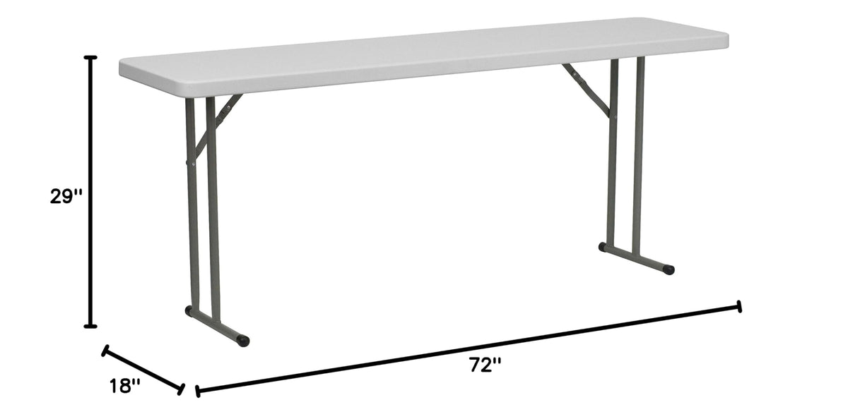 6 Pack 6-Foot Granite White Plastic Folding Training Table P70322