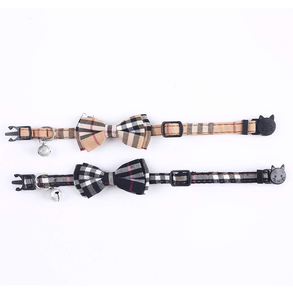 Breakaway Cat Collar with Bow Bell 2 Pack L395