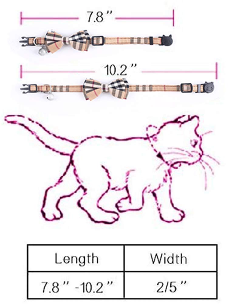 Breakaway Cat Collar with Bow Bell 2 Pack L395