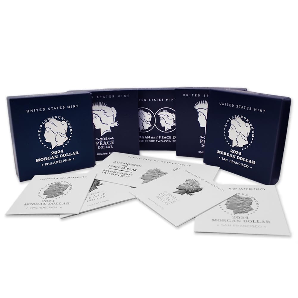 Set of 6 American Silver Morgan and Peace $1 U73079