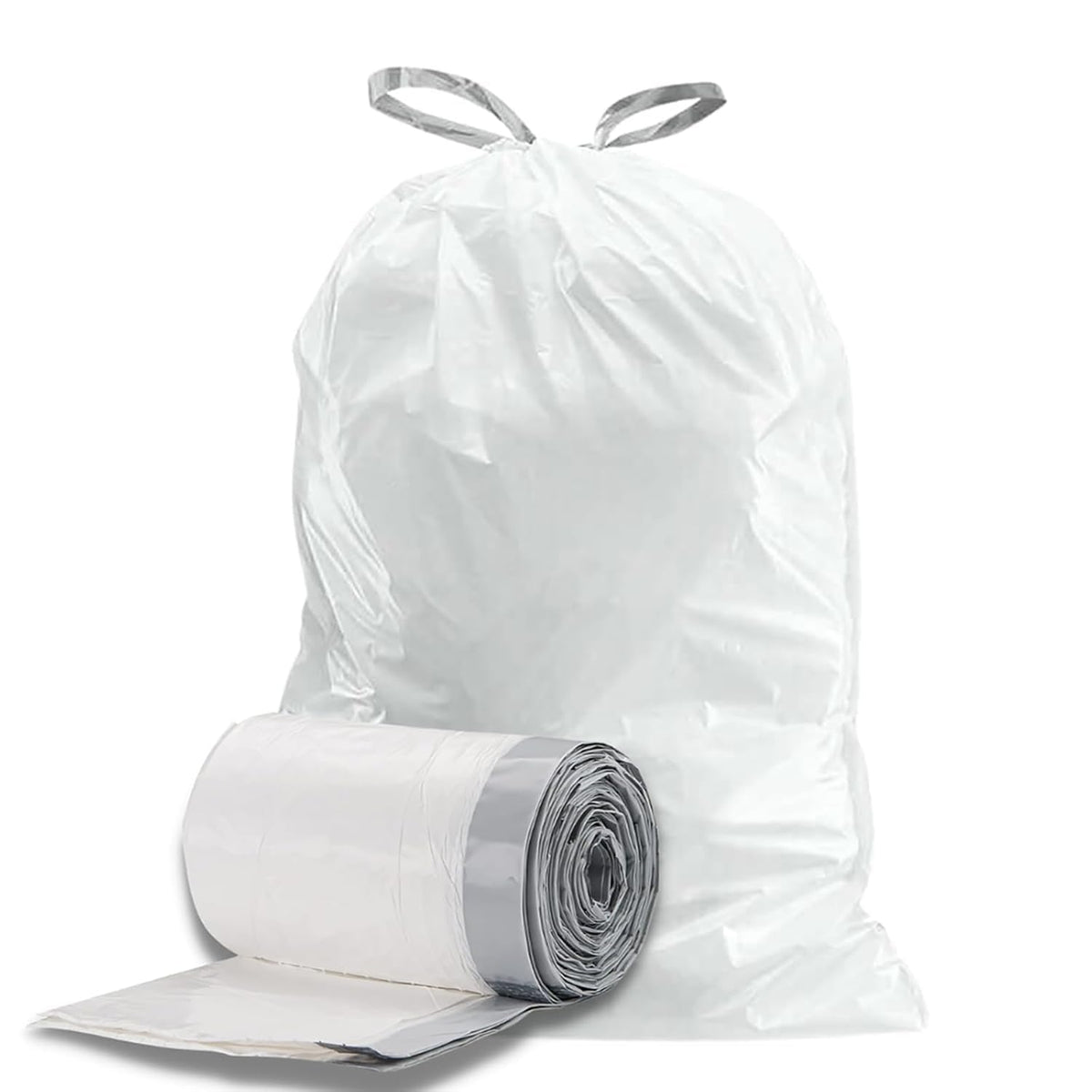 White 8-9 Gallon Drawstring Trash Bags, 100 Count T197370