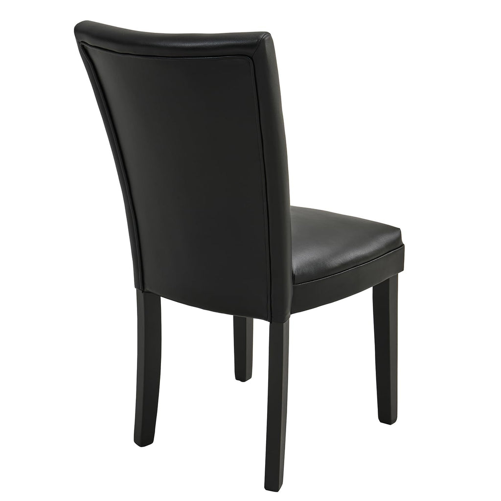 Set of 2 Black Faux Leather Dining Chairs A4290