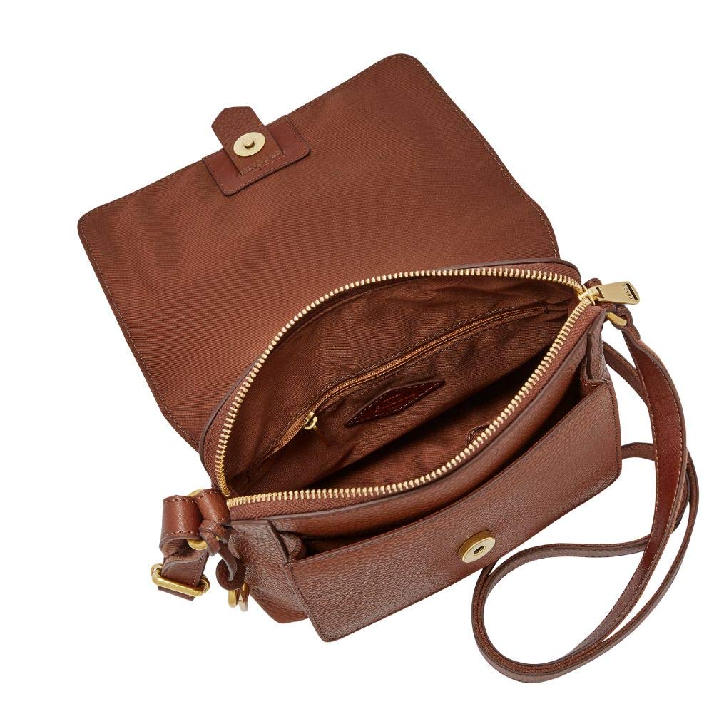 Brown Leather Small Crossbody Handbag E2183