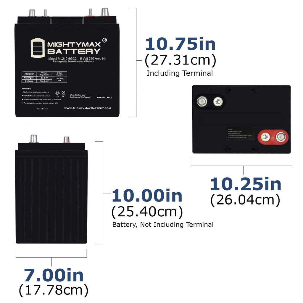 6V 210AH Deep Cycle AGM Battery 4 Pack V8601