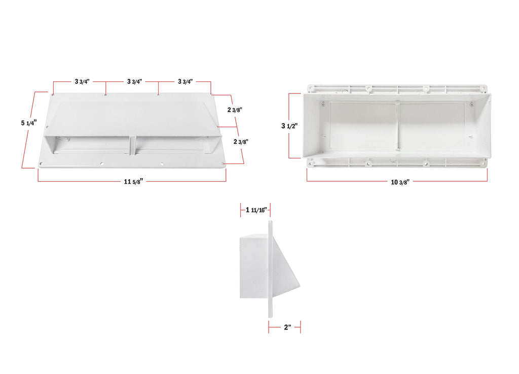 White RV Exhaust Vent Cover J4364