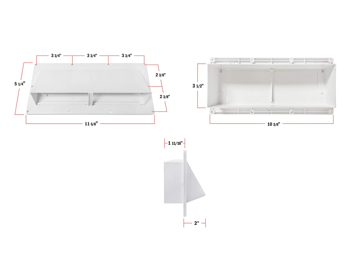 White RV Exhaust Vent Cover J4364