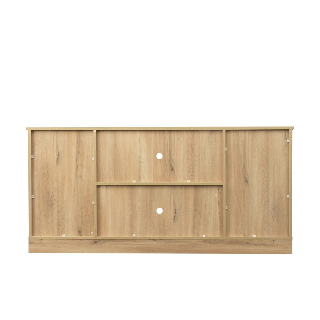 Sliding Barn Door Wood TV Stand with Adjustable Shelves D68330