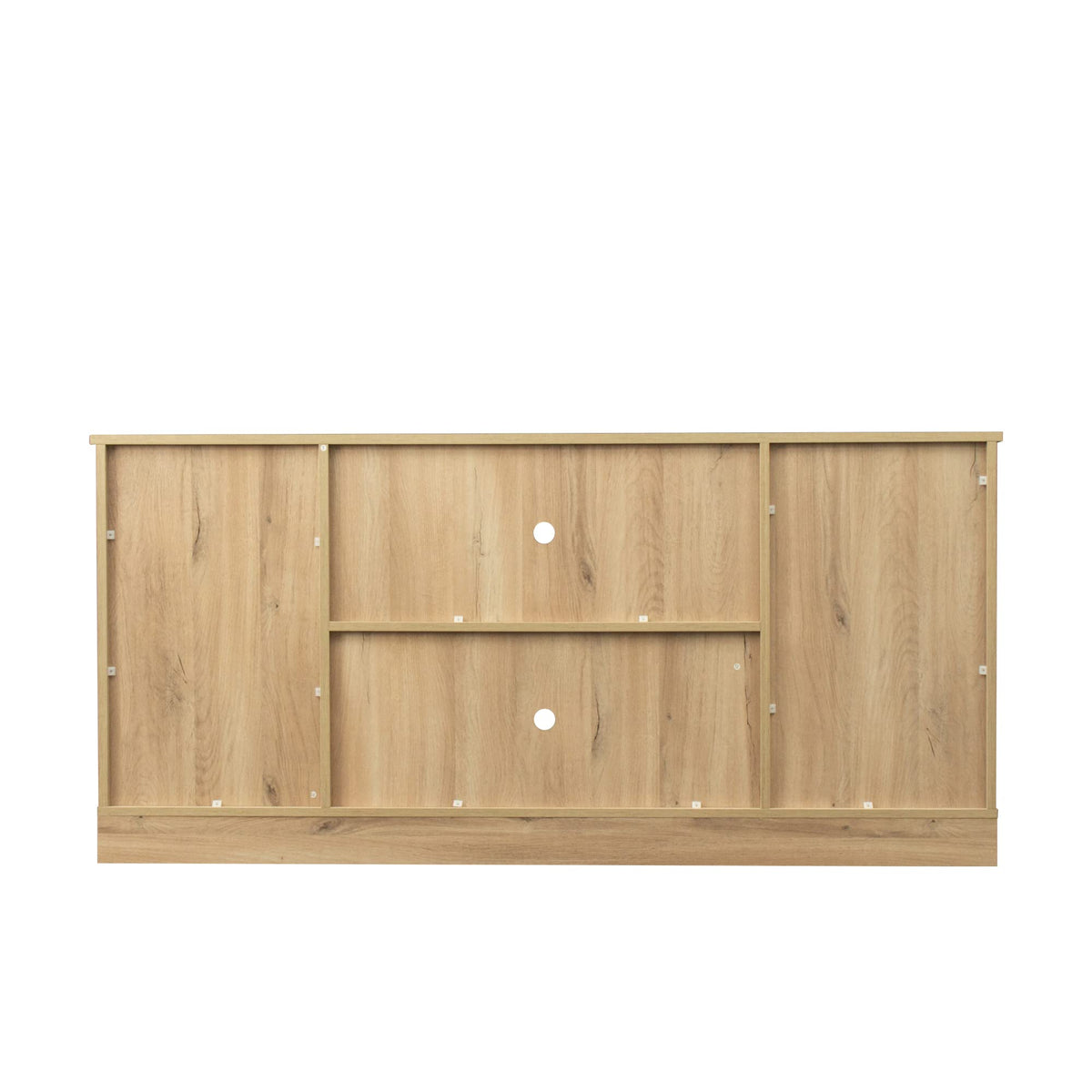 Sliding Barn Door Wood TV Stand with Adjustable Shelves D68330