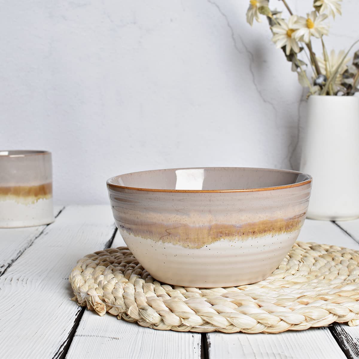 Ceramic Cereal Bowl Set of 4, 26 Oz, 6 in V74269