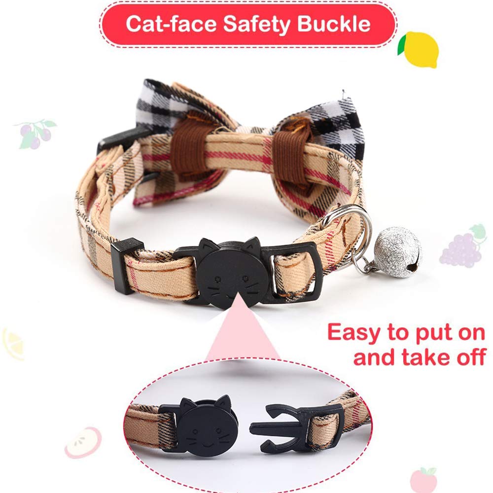 Breakaway Cat Collar with Bow Bell 2 Pack L395