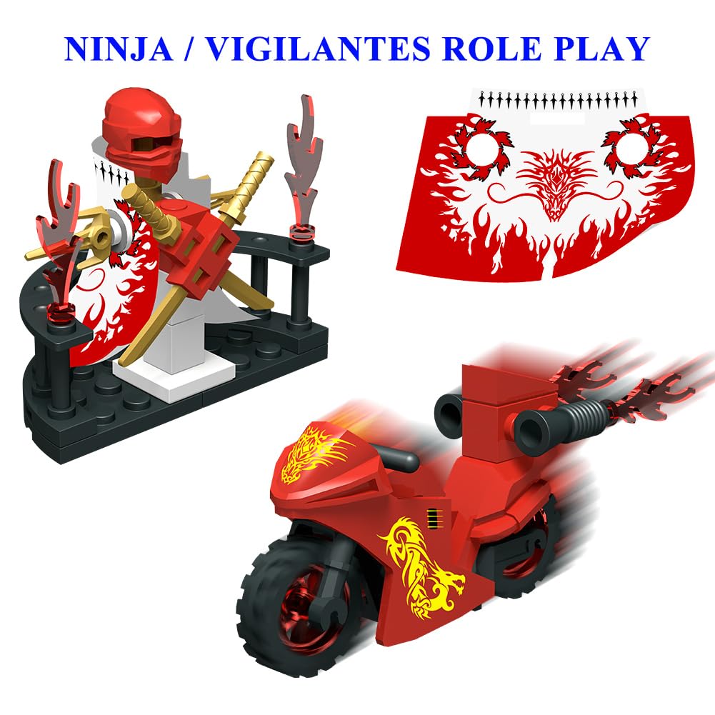 Military Weapon Set with Helmet Body Armor Cloak and Motorcycles M27981