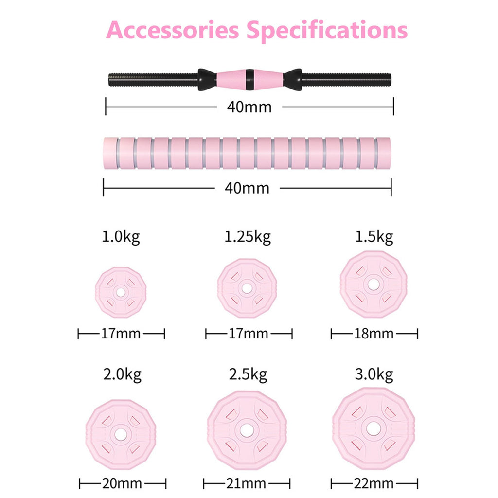 Adjustable Dumbbells Set 2 in 1 Free Weights Dumbbell Barbell Set I812537
