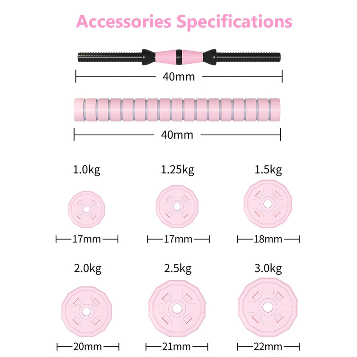 Adjustable Dumbbells Set 2 in 1 Free Weights Dumbbell Barbell Set I812537