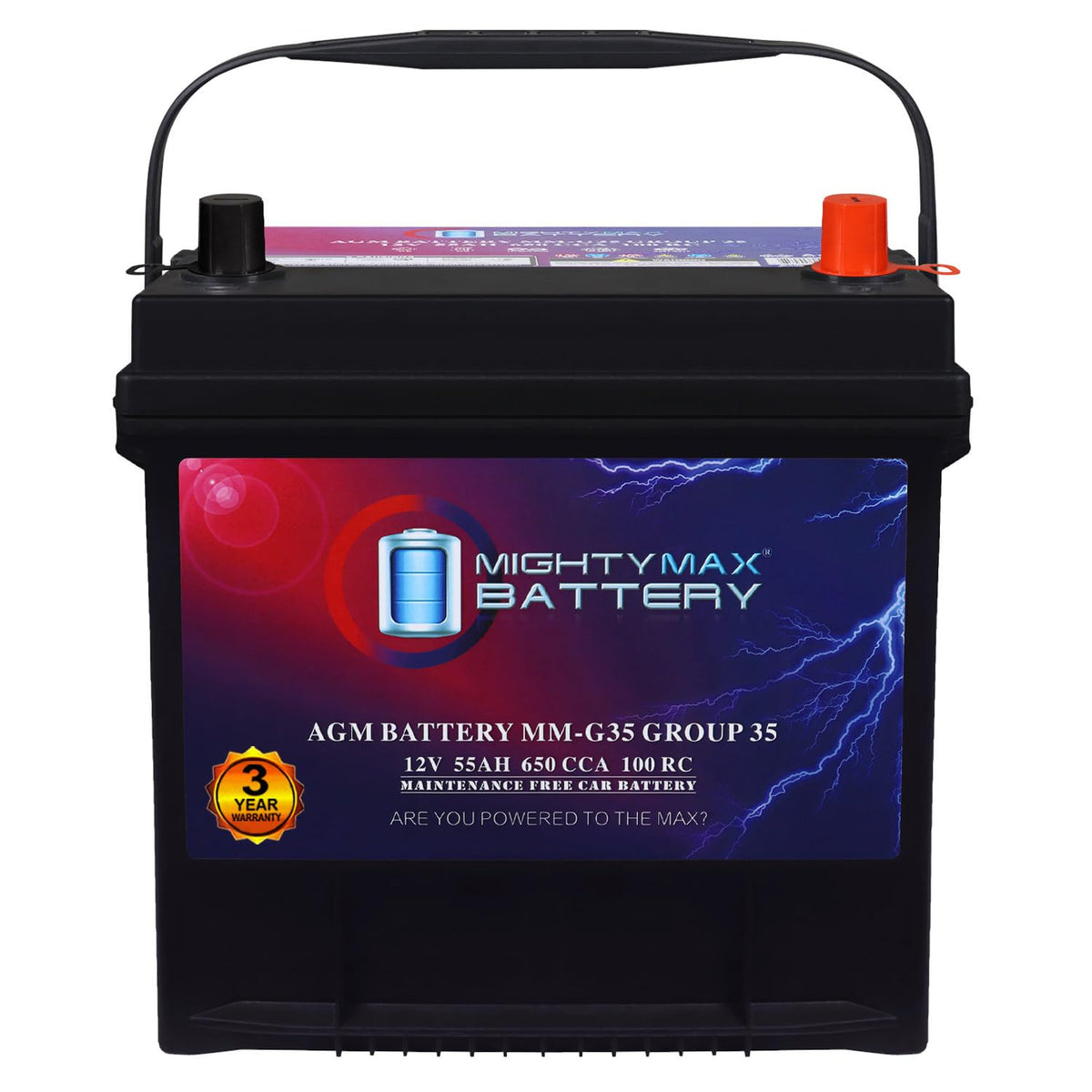 12V 55Ah AGM Replacement Battery B2831
