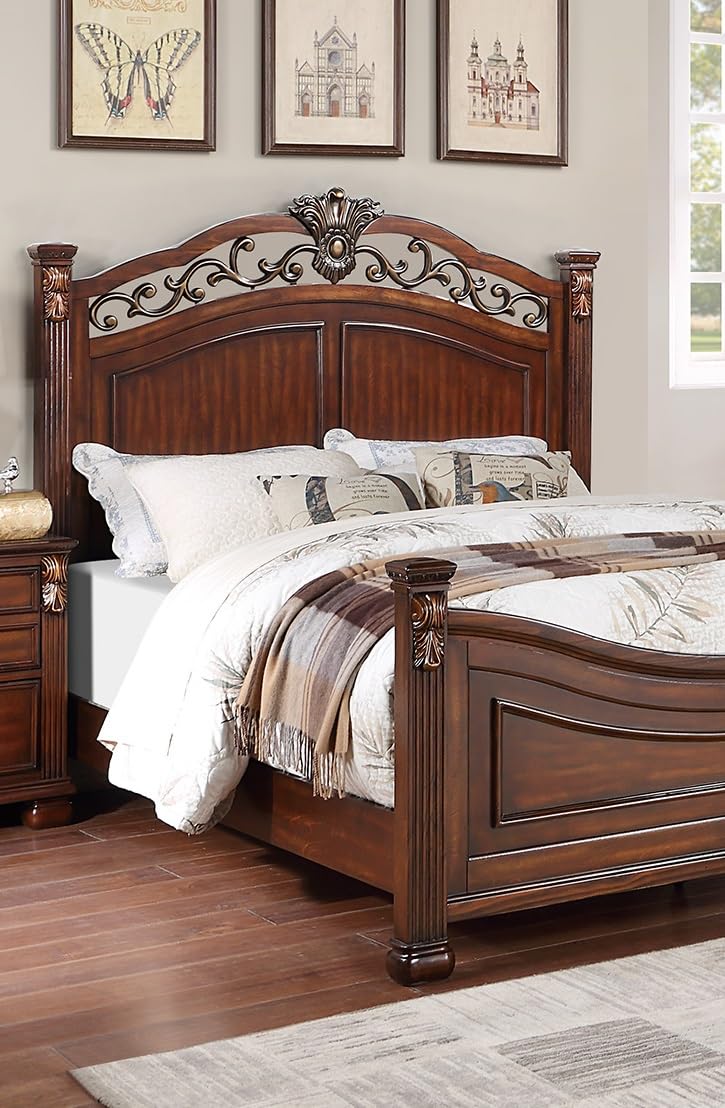 California King Size Bed with Headboard and Footboard L748579