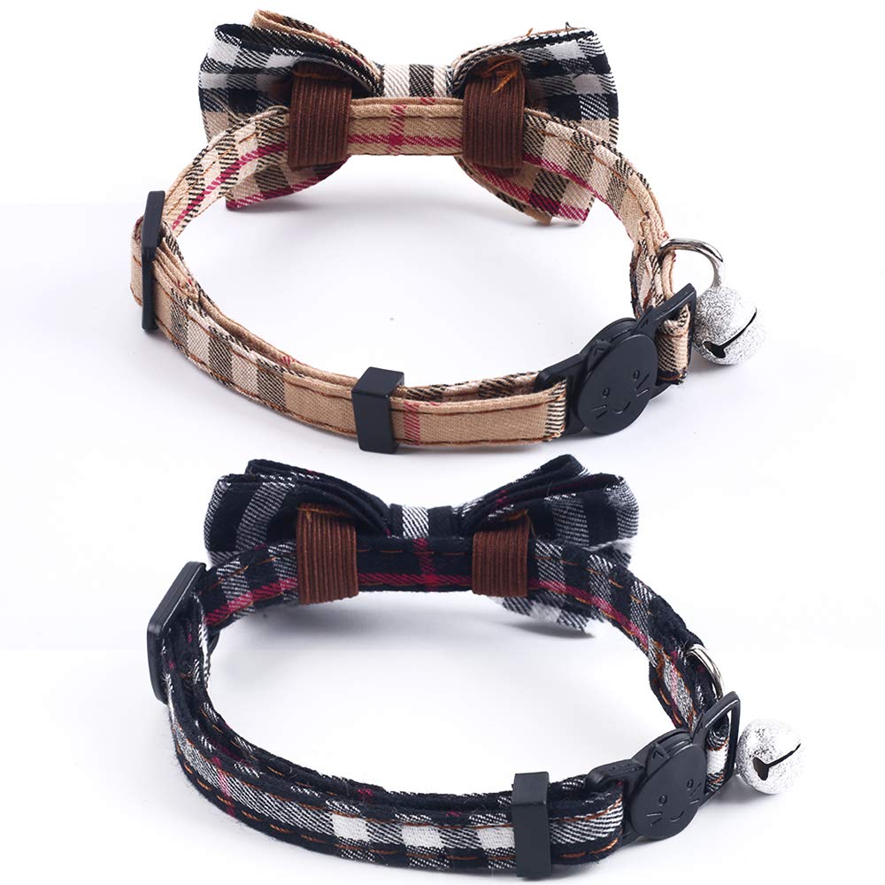 Breakaway Cat Collar with Bow Bell 2 Pack L395