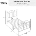 White Twin Metal Bed Frame with Headboard and Footboard X7743
