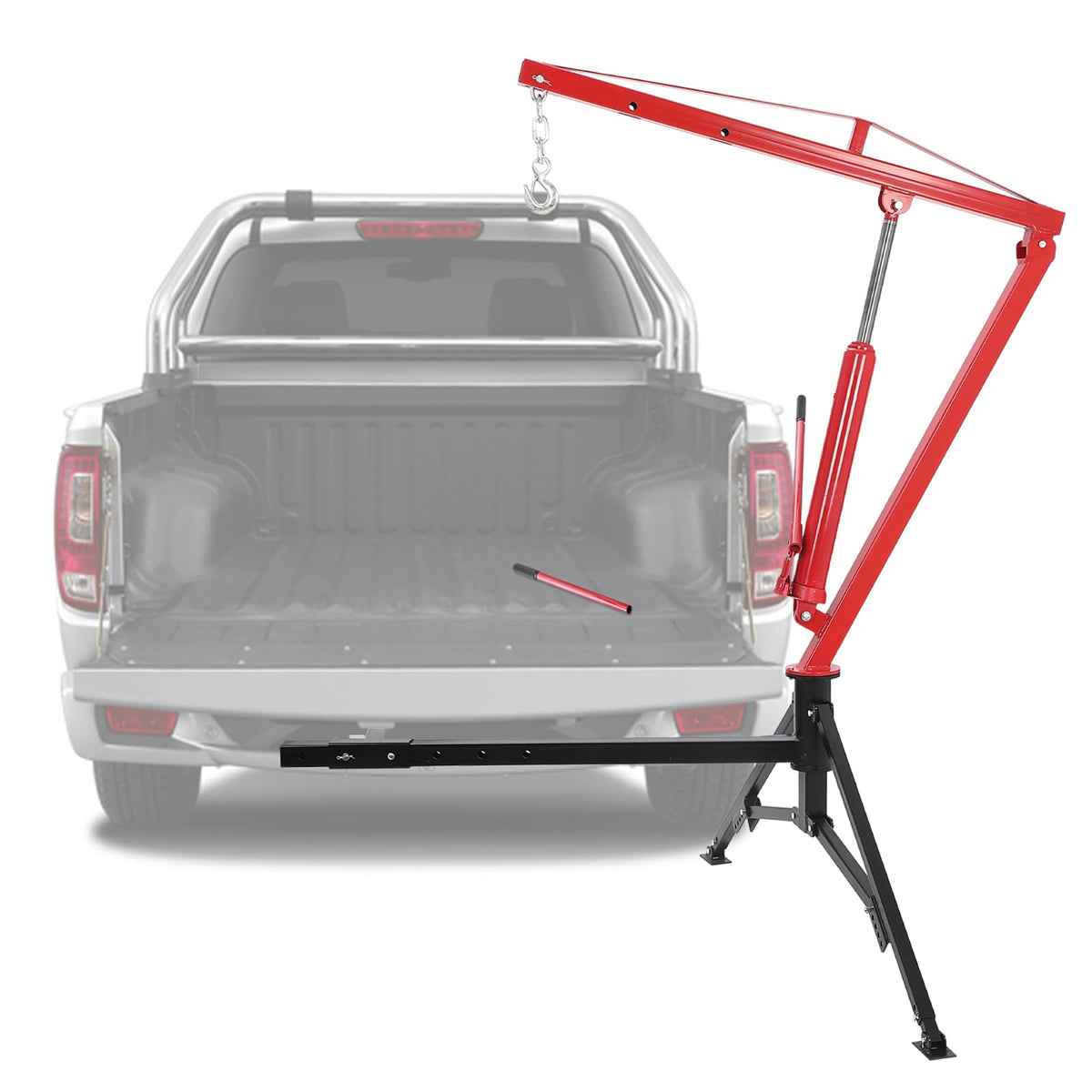 Hydraulic Pickup Truck Crane 360° Swivel 2-Inch Hitch Receiver 1000 Lbs K71543