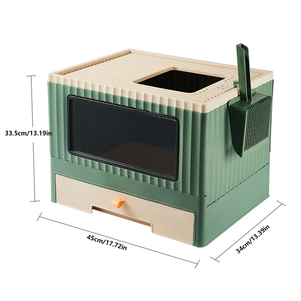 Top Entry Cat Litter Box with Lid Foldable H42288