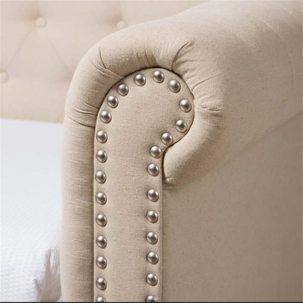 Light Beige Upholstered Twin Daybed with Trundle S50857
