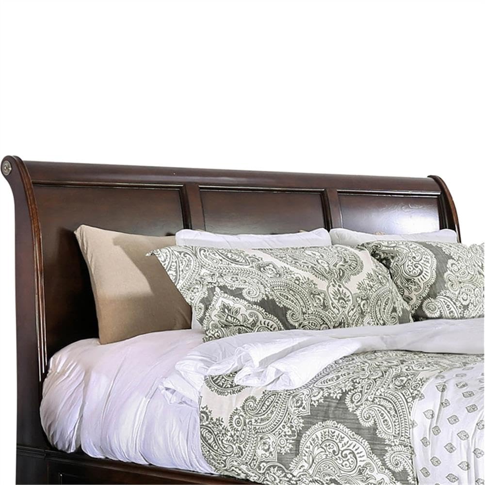 Brown Cherry California King Storage Bed with 4 Drawers M5240
