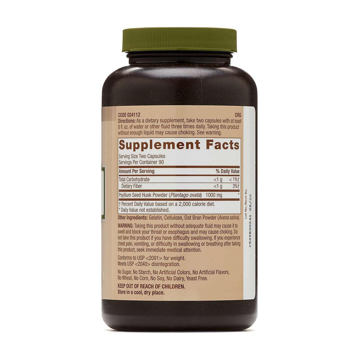 Psyllium Seed Husk 500mg 180 Capsules L5590