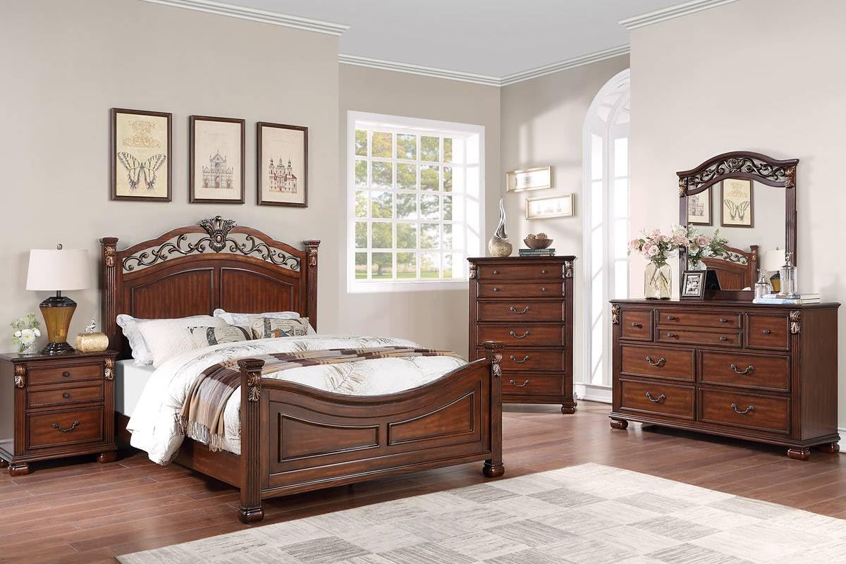California King Size Bed with Headboard and Footboard L748579