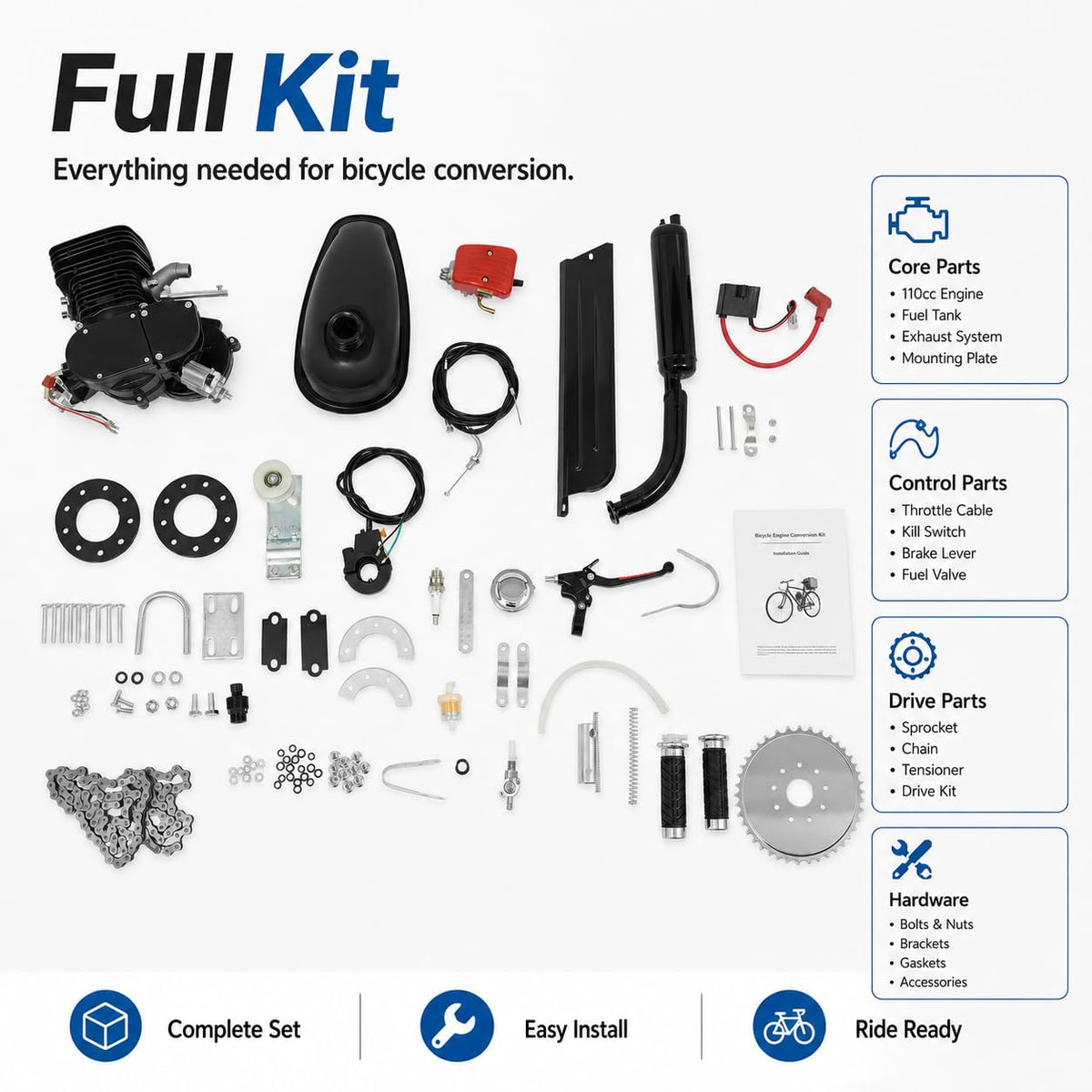 110cc 2-Stroke Bicycle Engine Kit H39018