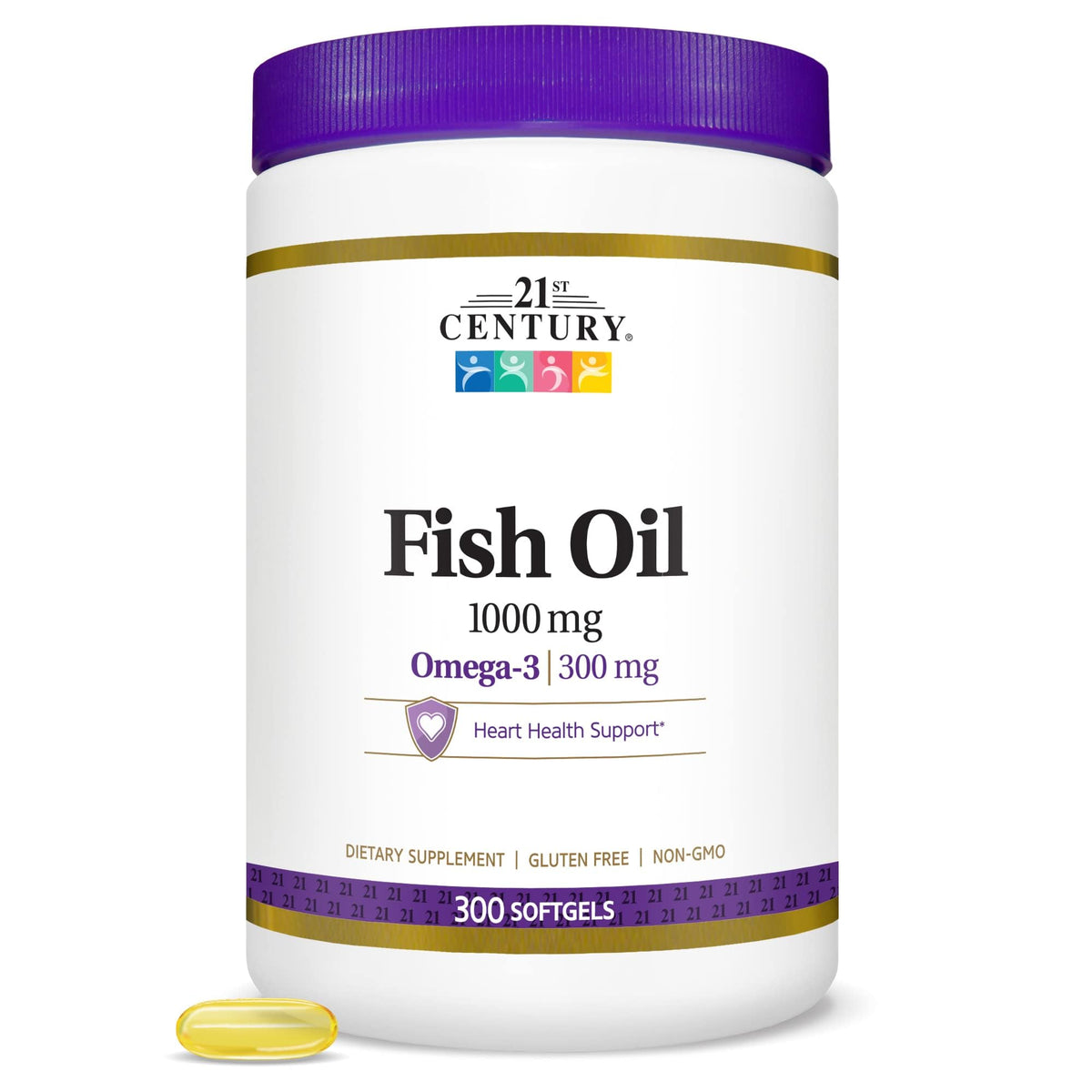 Fish Oil 1000mg Omega-3 Softgels 300 Count R83828