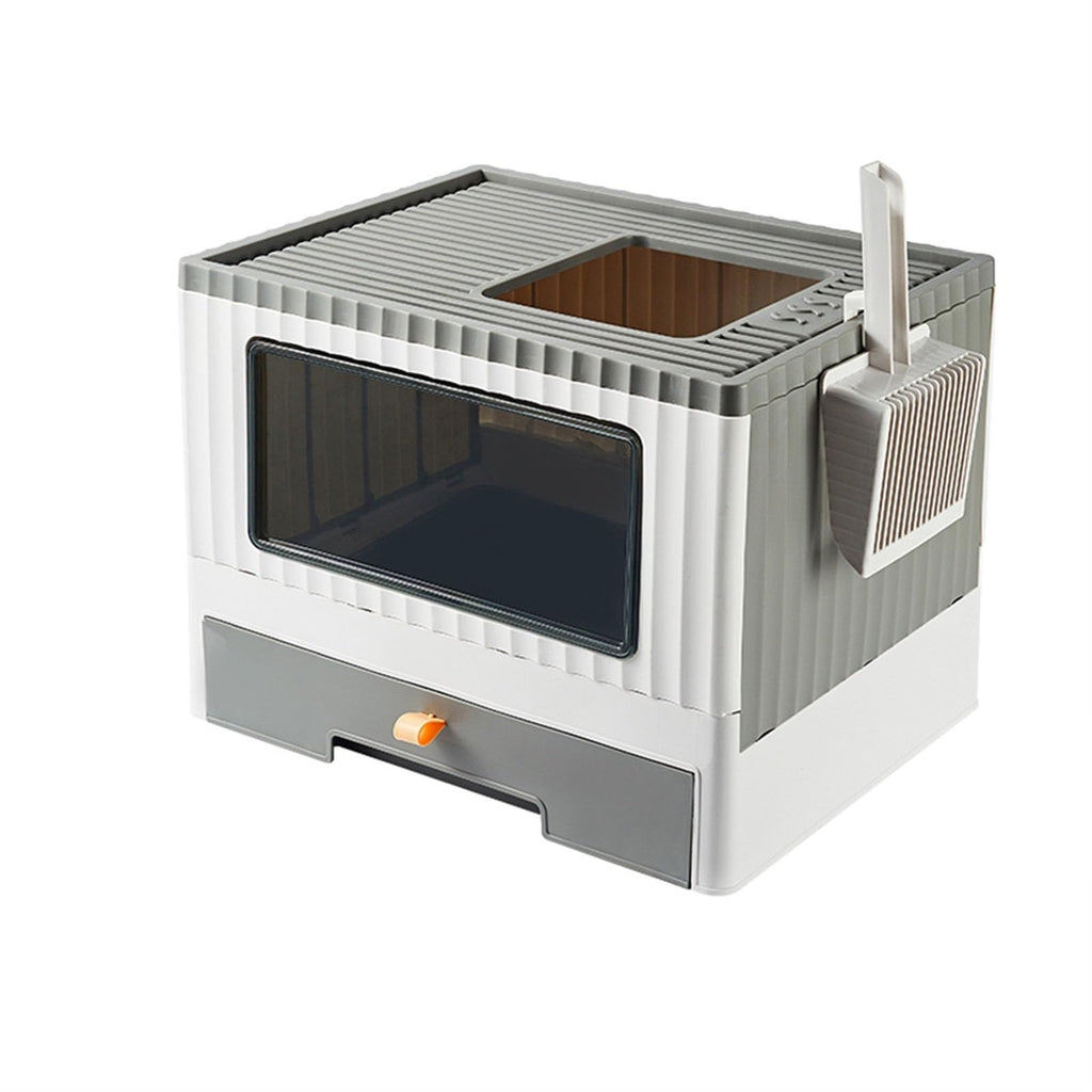 Top Entry Cat Litter Box with Lid Foldable H42288
