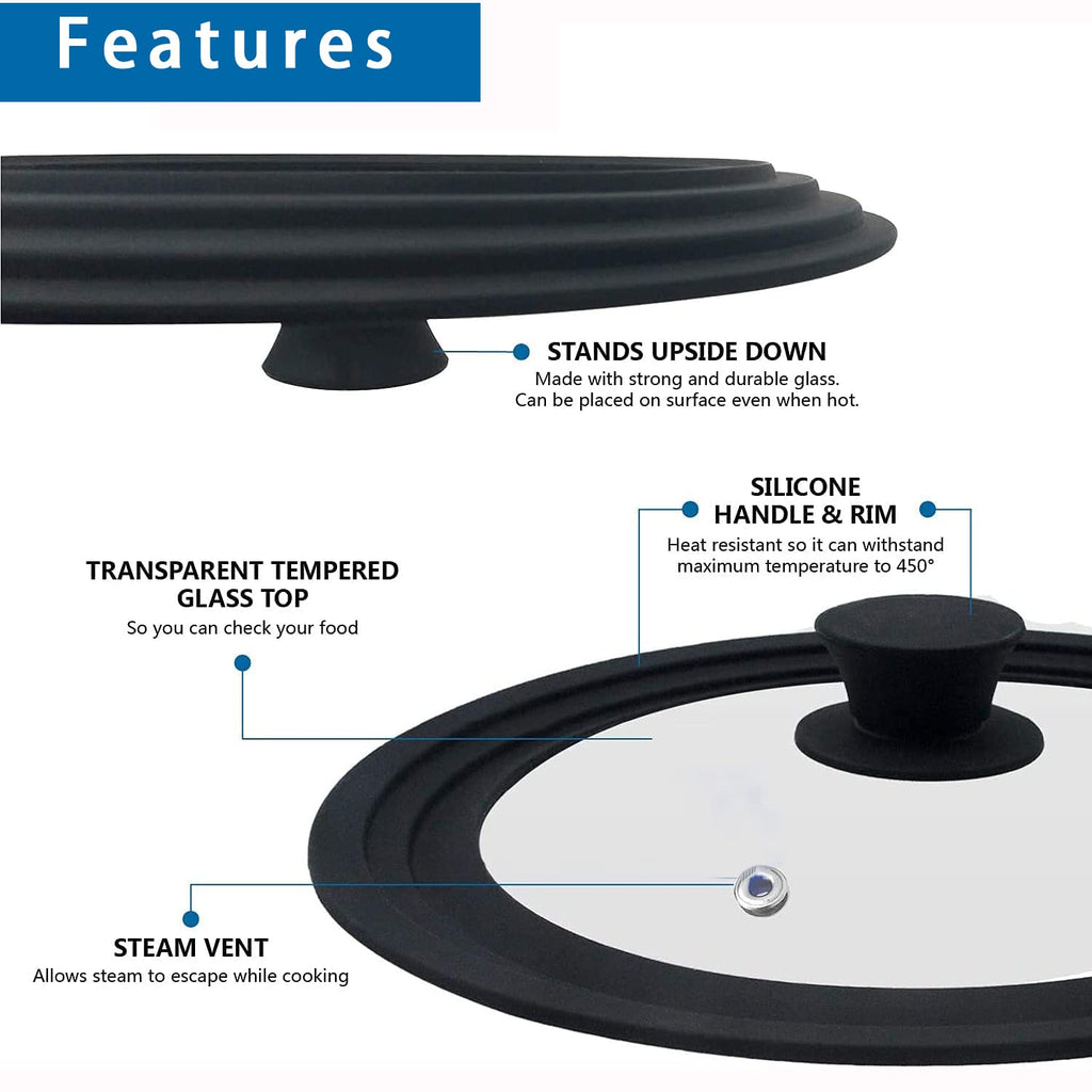 Universal Tempered Glass Lids for Pots, Pans & Skillets, 2 Pack G515305