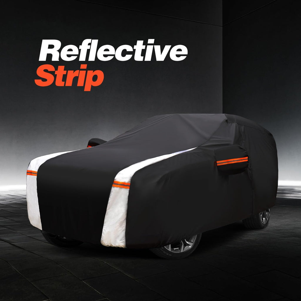 Truck Cover with Camper Shell Topper, Waterproof All Weather with Door Zipper J6489