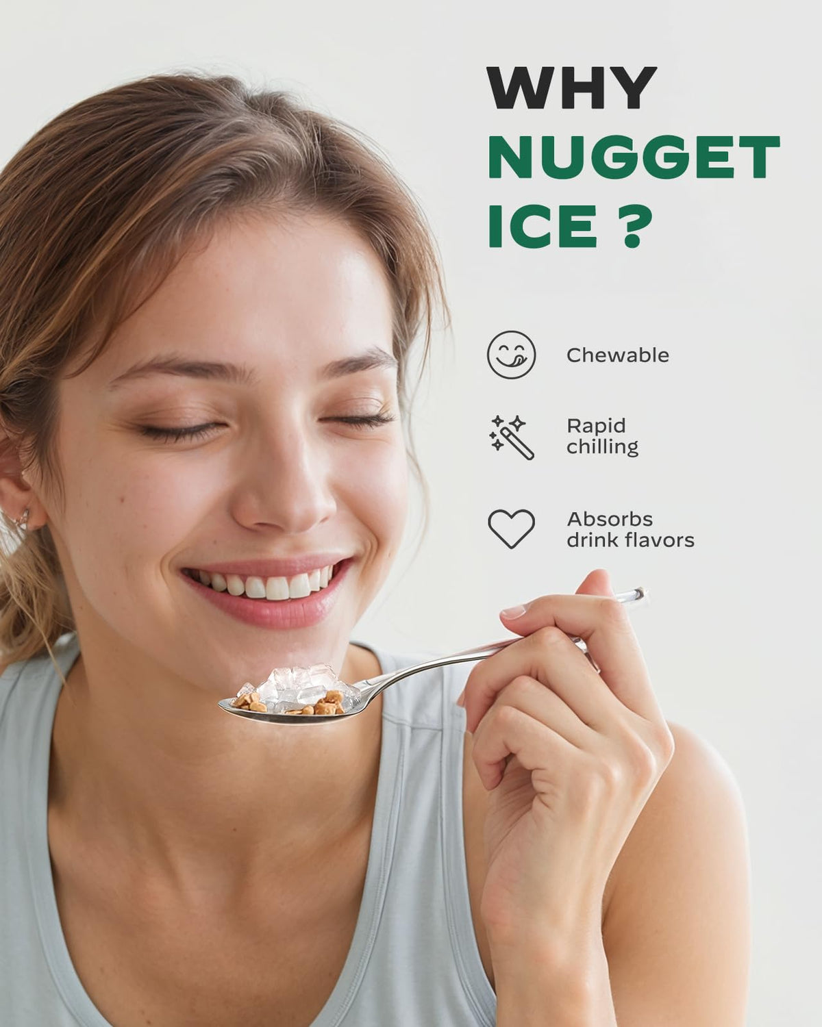 Nugget Pebble Ice Maker Countertop with Self-Cleaning Y866994