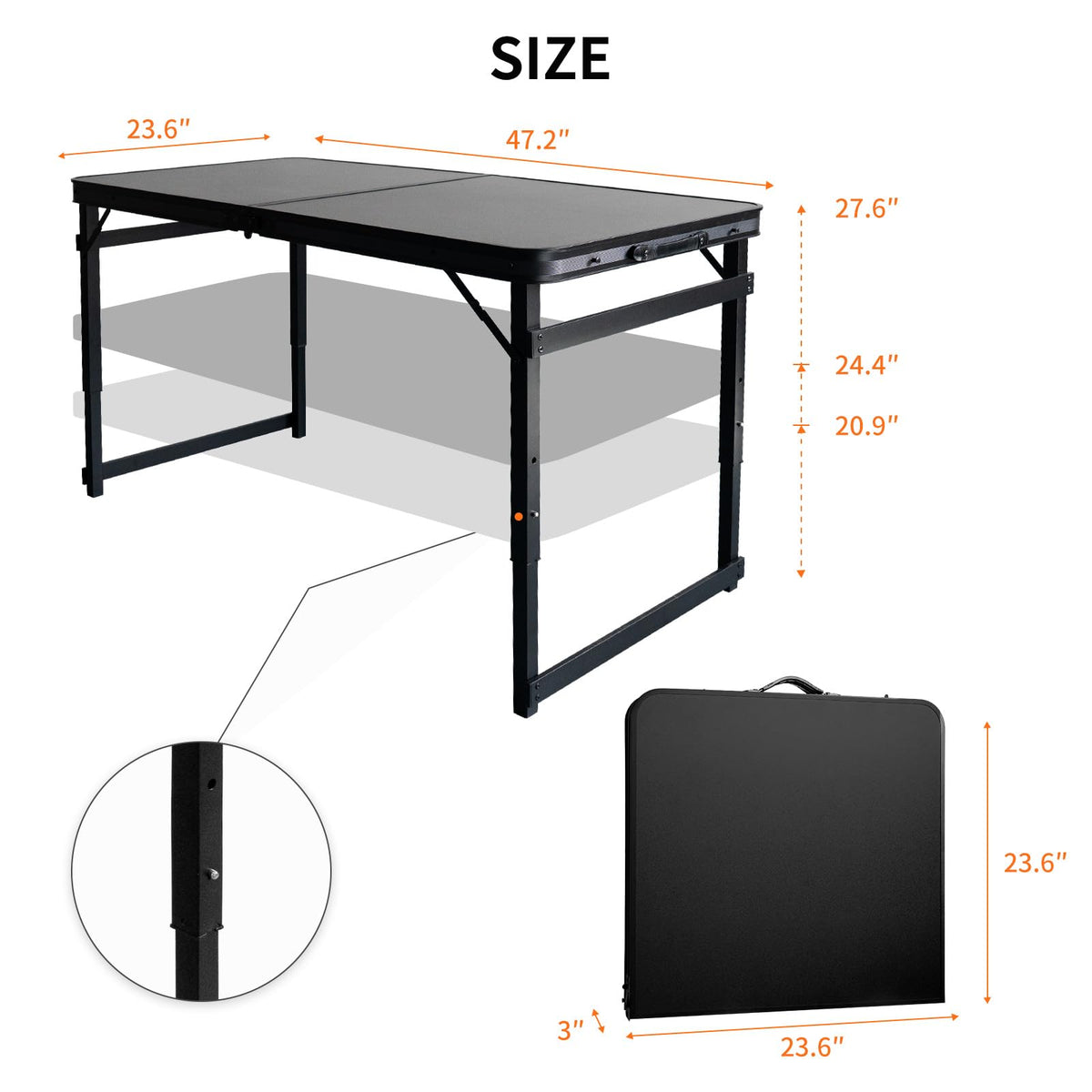 Folding Aluminum Camping Table L5353