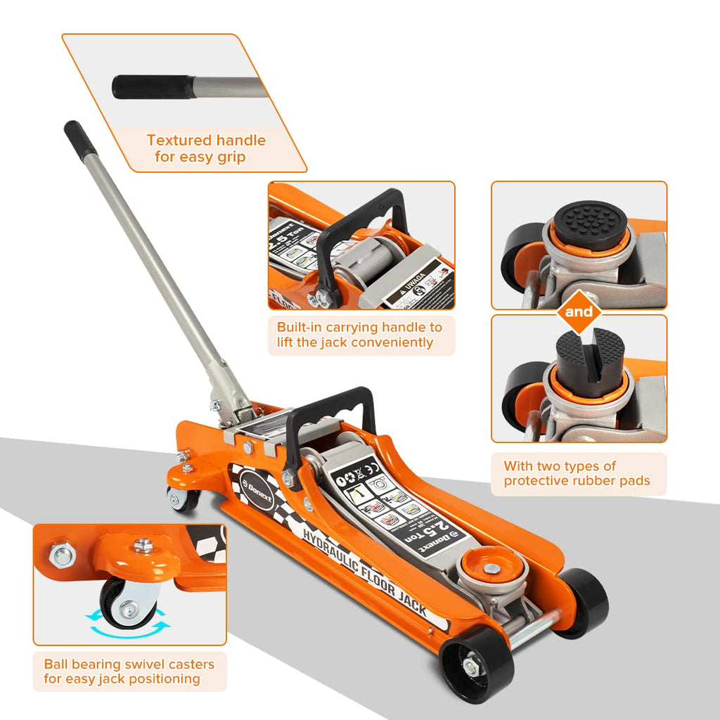 2.5 Ton Steel Floor Jack and 3 Ton Black Jack Stands L946