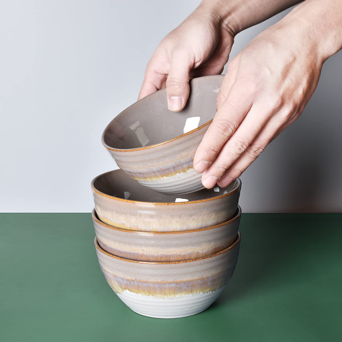 Ceramic Cereal Bowl Set of 4, 26 Oz, 6 in V74269