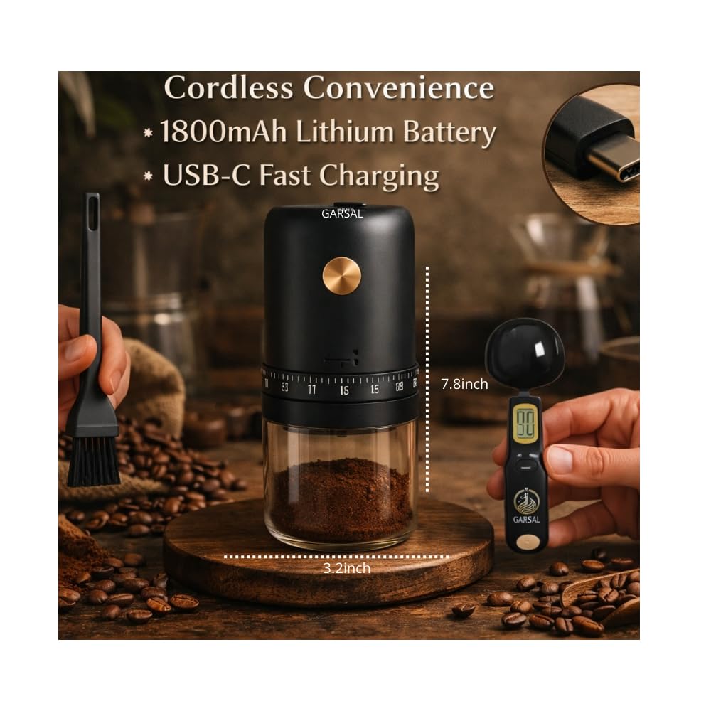 Electric Burr Coffee Grinder with 40 Grind Settings F242