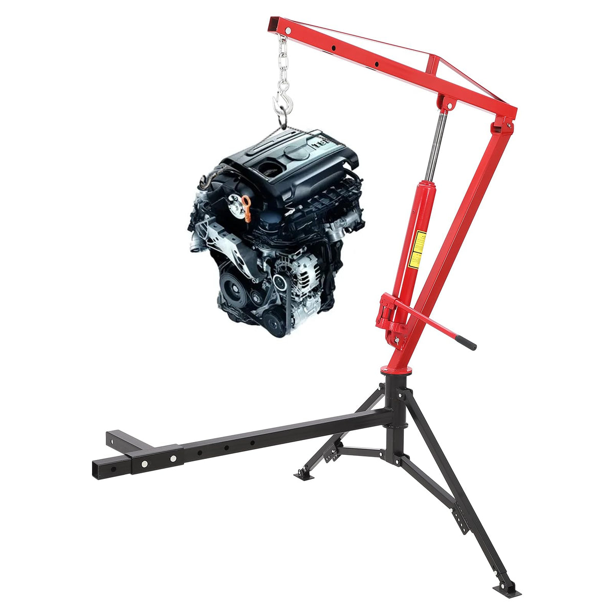 Hydraulic Pickup Truck Crane 360° Swivel 2-Inch Hitch Receiver 1000 Lbs K71543