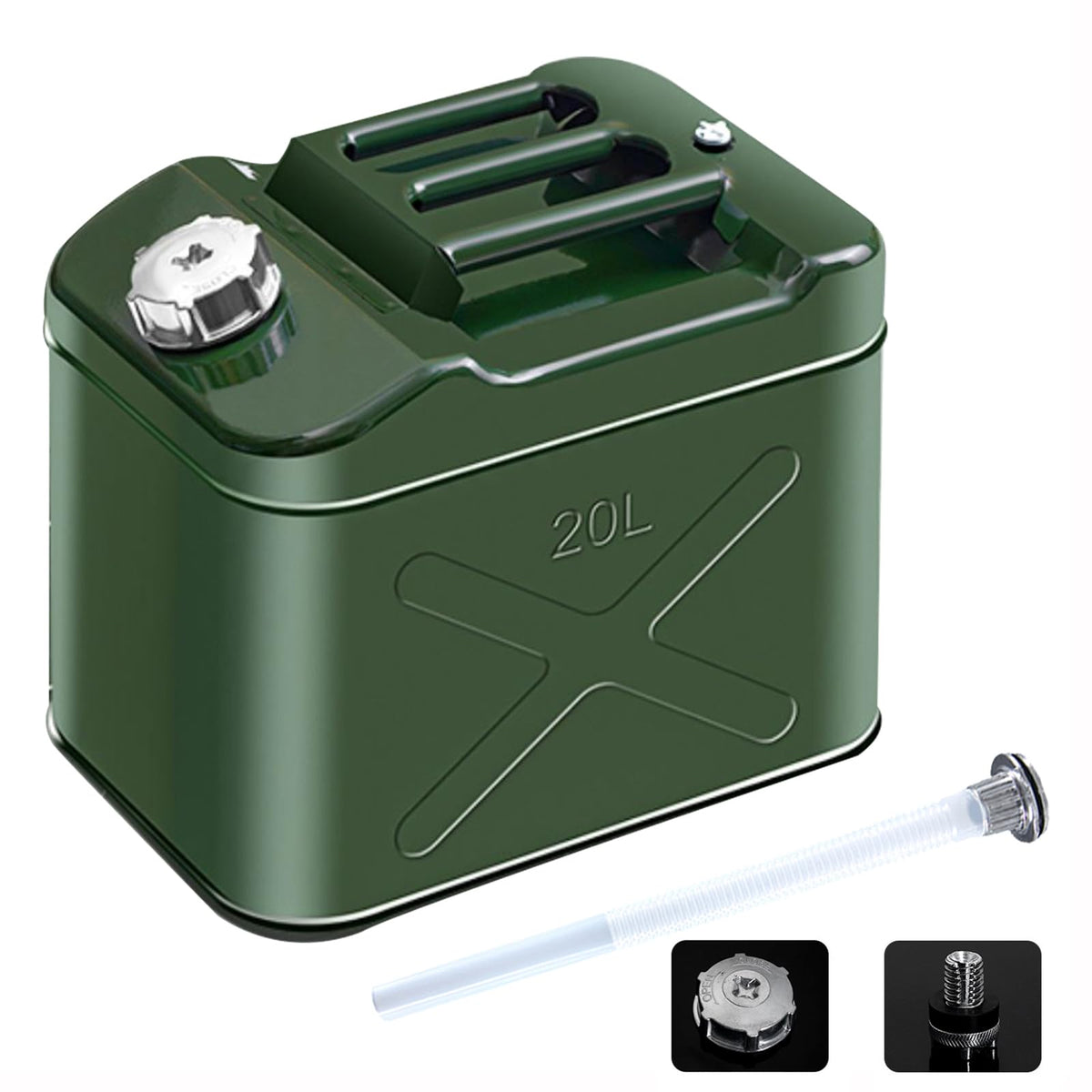 20L 5 Gallon Metal Water Can with Flexible Spout V1250