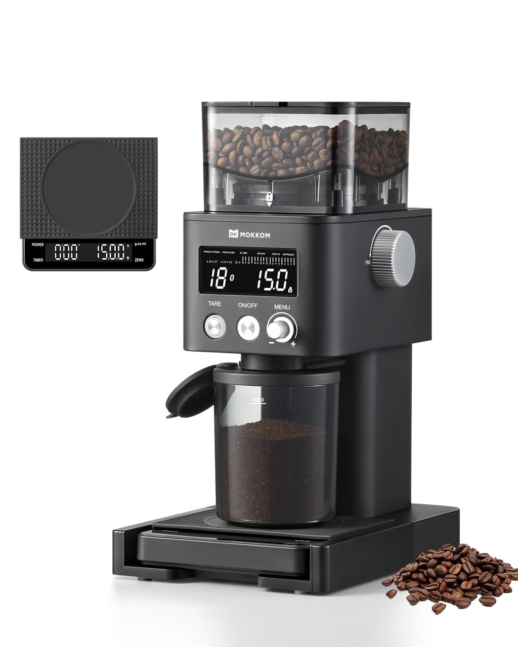 Electric Conical Burr Coffee Grinder with Scale S775557