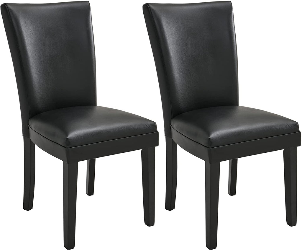 Set of 2 Black Faux Leather Dining Chairs A4290