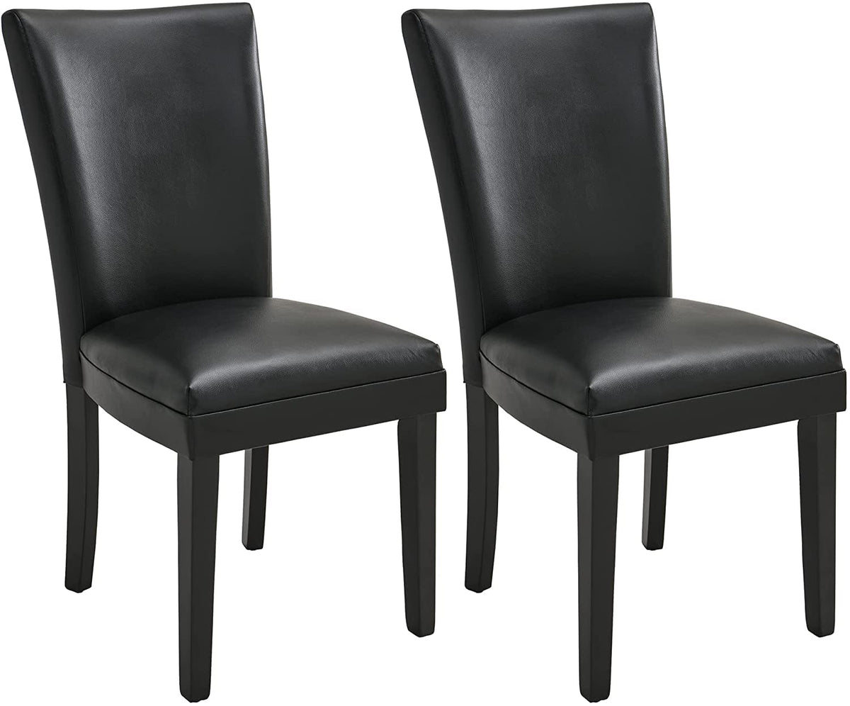 Set of 2 Black Faux Leather Dining Chairs A4290