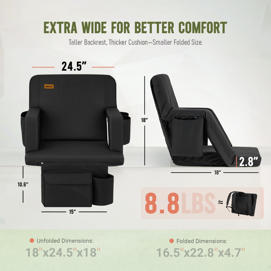Stadium Seat with Back Support and Armrests, 2-Pack U299