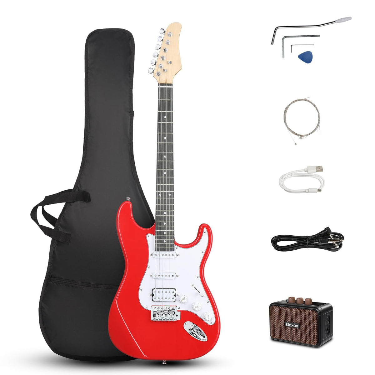 39 Inch Red Electric Guitar Kit with Amp E43671