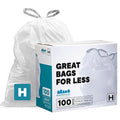 White 8-9 Gallon Drawstring Trash Bags, 100 Count T197370