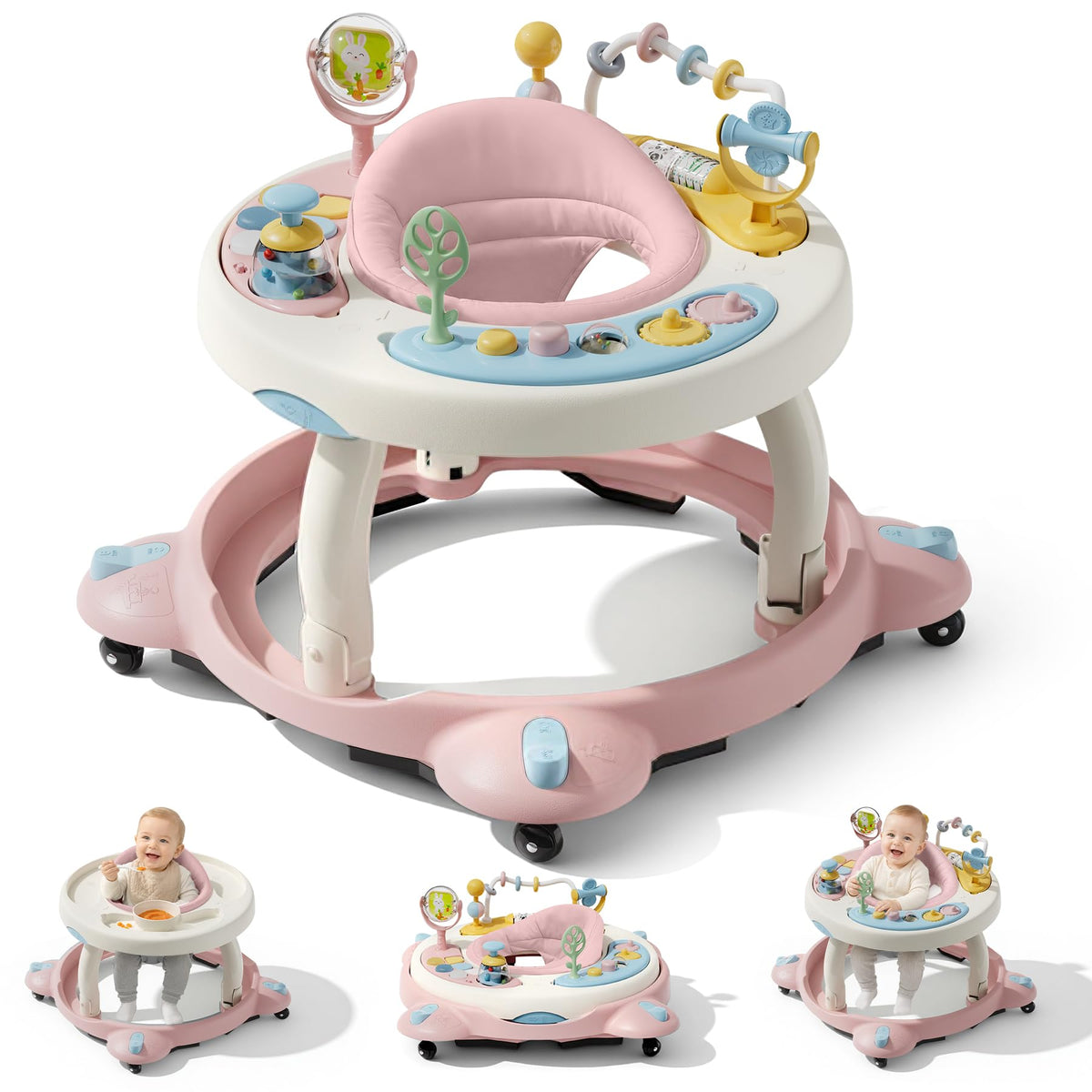 Foldable Baby Walker with Wheels and Rotating Seat E8137